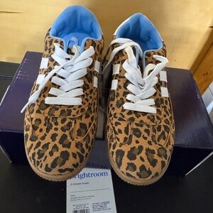 Steve Madden Leopard Print Sneakers with Blue Lining